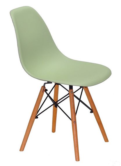 Стул обеденный пластиковый на буковых ножках Nik N Eames DSW, цвет сиденья Зеленый 45 | Зображення 5