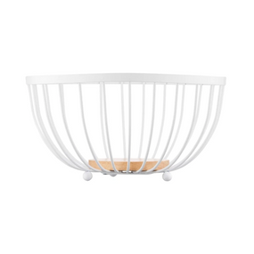 Металева фруктовниця ARDESTO Midori AR0904W кошик 25х25х13 см  з деревом Білий