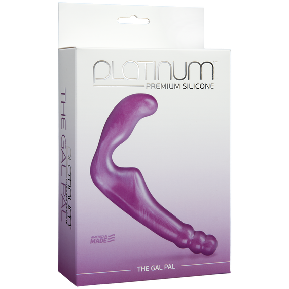Безремневой страпон Doc Johnson The Gal Pal Purple, платинум силікон, діаметр 3 см | Зображення 1