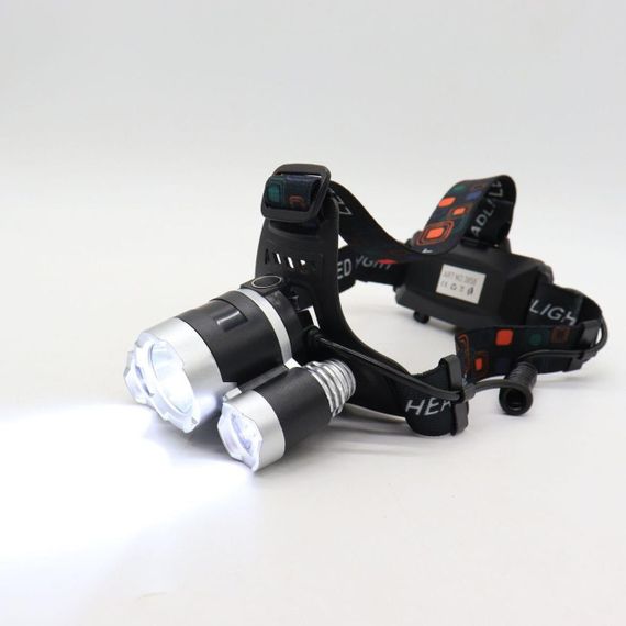 Фонарь налобный аккумуляторный RJ 3000, зарядка от сети и прикуривателя / Светодиодный фонарь на голову | Зображення 5