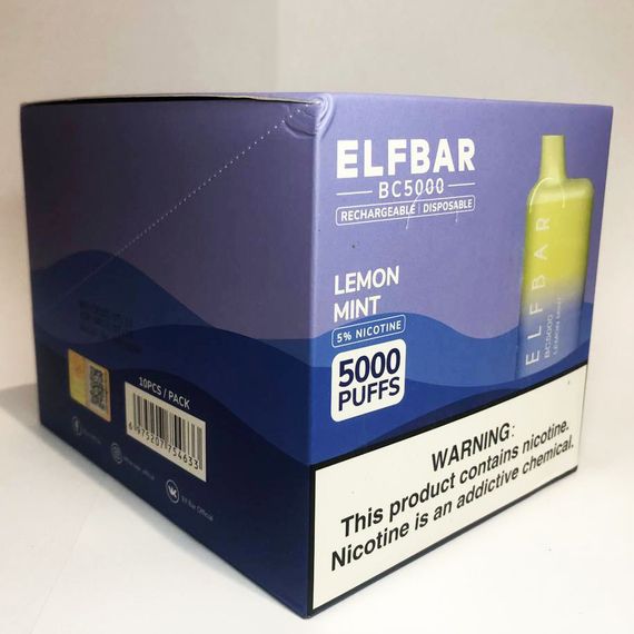 Elf Bar BC5000 смак Лимон М'ята (Lemon Mint) | Зображення 5