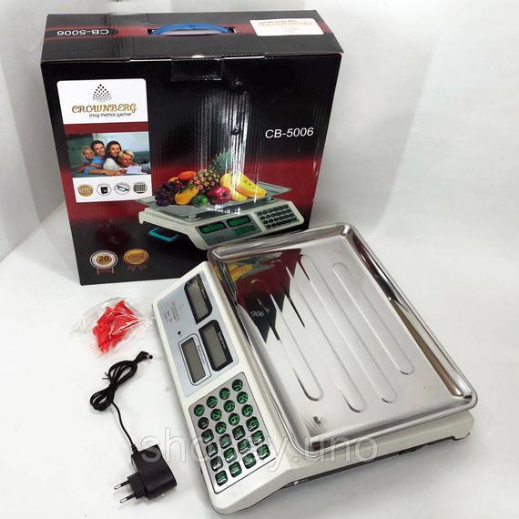 Весы торговые электрические Crownberg CB-5006, Функциональные электронные весы для торговли JV-56 | Зображення 1