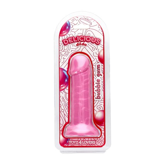 Фалоімітатор з ароматом жуйки - Toyz4lovers Delicious Dildo Bubble Gum, 15 см Sex Aura | Зображення 1