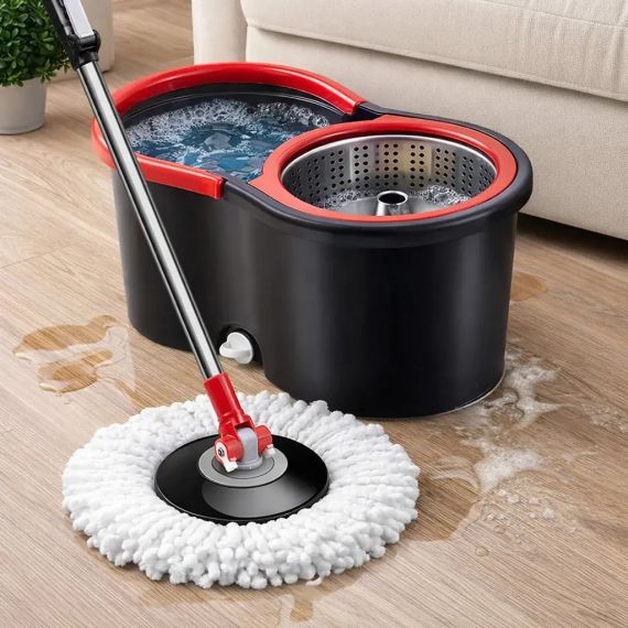 Комплект швабра з турборежимом і відром Spin Mop 360 10 л набір для прибирання та миття підлоги | Зображення 2