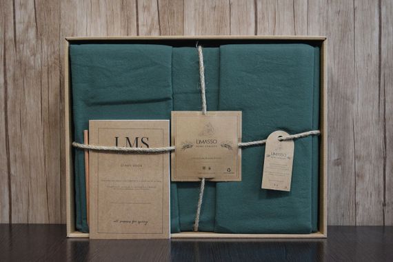 Постільна білизна Limasso Stonewashed Ranforse 200 х 220 см Dark Green | Зображення 4