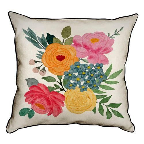 Подушка с мешковины Букет 45x45 см (45PHB_25F004)