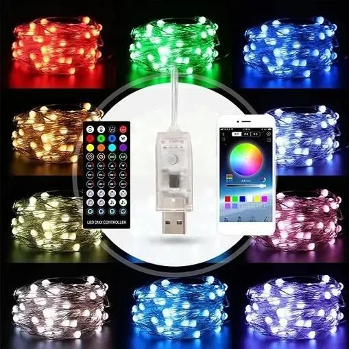 Гирлянда Smart RGB, 20 м, 100 Led, USB, Bluetooth, с пультом управления | Зображення 3