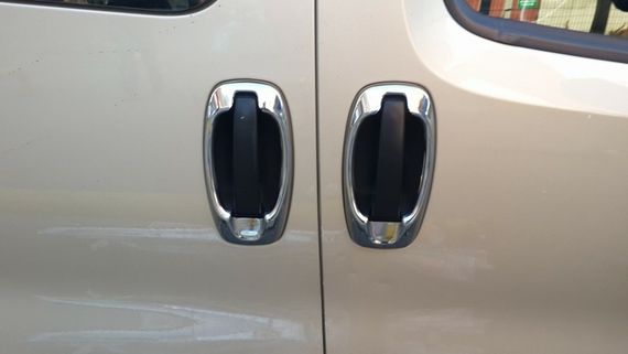 Окантовка дверної ручки (4 шт, нерж) Carmos - Турецька сталь для Peugeot Bipper 2008-2024 рр | Зображення 7
