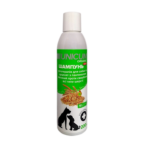 Шампунь для собак з пантенолом та екстрактом вівса UNICUM ORGANIC, 200 мл/10