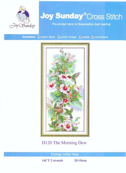 Набор для вышивания крестиком по нанесённой на канву схеме "The Morning Dew". AIDA 14CT printed, 28*54 см | Зображення 1