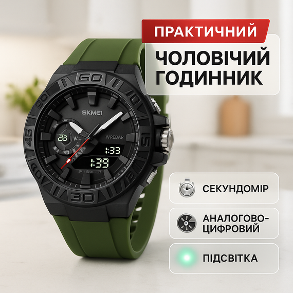 Чоловічий водостійкий кварцовий годинник SKMEI, Водонепроникний електронний годинник JN-37