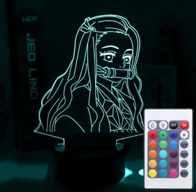 Акриловий світильник-нічник з пультом 16 кольорів Nezuko Kamado 4 tty-n002163