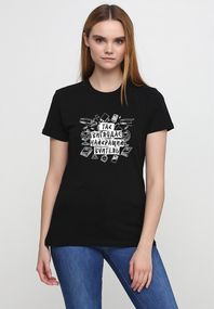 Футболка жіноча чорна з принтом "Найкращий вчитель", 2XL