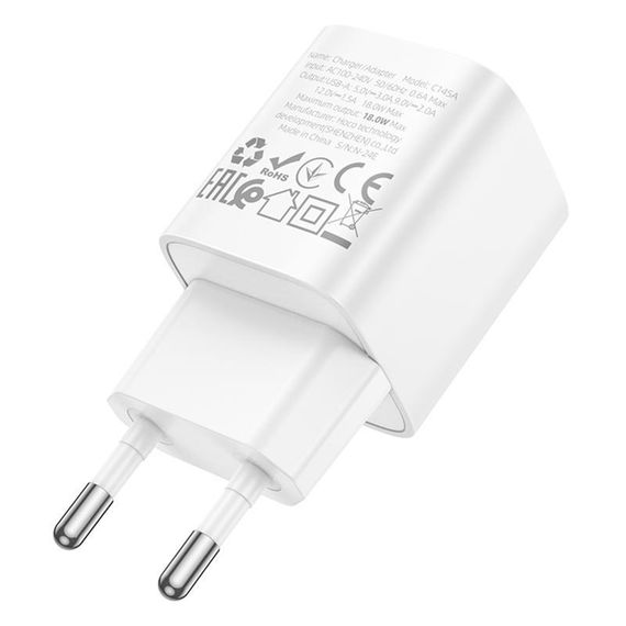 СЗУ Hoco C145A Charm QC3.0 18W (1USB-A) White | Зображення 1