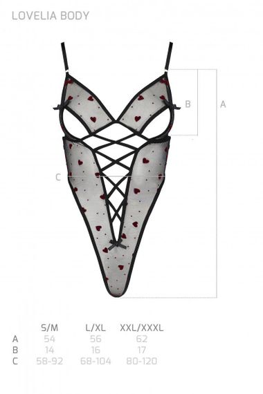 Еротичний боді з малюнком Passion LOVELIA BODY S/M, black sexstyle | Зображення 4