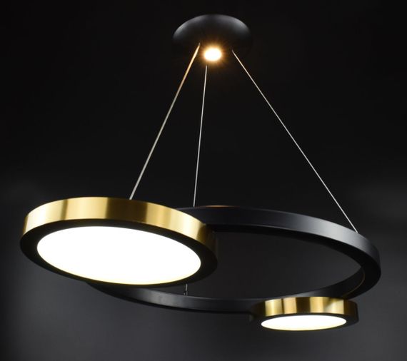 Люстра світлодіодна підвісна LED світильник для квартири на стелю лед 26747 Чорний 35-150х55х80 см. | Зображення 7