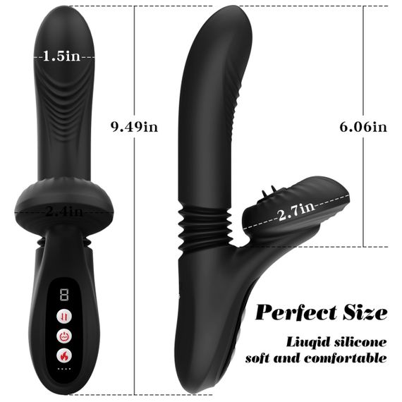 Вібратор для подвійної стимуляціїї Silicone Vibrator 7 Powerful Modes - Licking,Thrusting and Heatin sexstyle | Зображення 9
