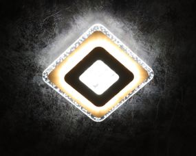 Сучасний квадратний світильник стельовий LED для кімнати кухні ванної 25131 Білий 4х20х20 см.