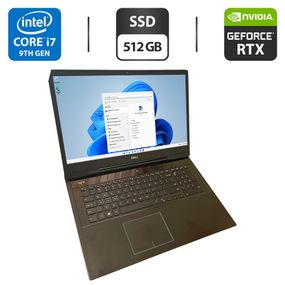 Игровой ноутбук Б-класс Dell Inspiron G7 7790 / 17.3" (1920x1080) IPS / Intel Core i7-9850H (6 (12) ядра по 2.6 - 4.6 GHz) / 16 GB DDR4 / 512 GB SSD / nVidia GeForce RTX 2060, 6 GB GDDR6, 192-bit / WebCam б/у