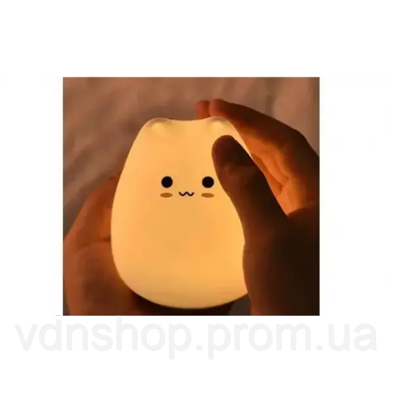 Сенсорний силіконовий Led світильник-нічник Котик | Зображення 3