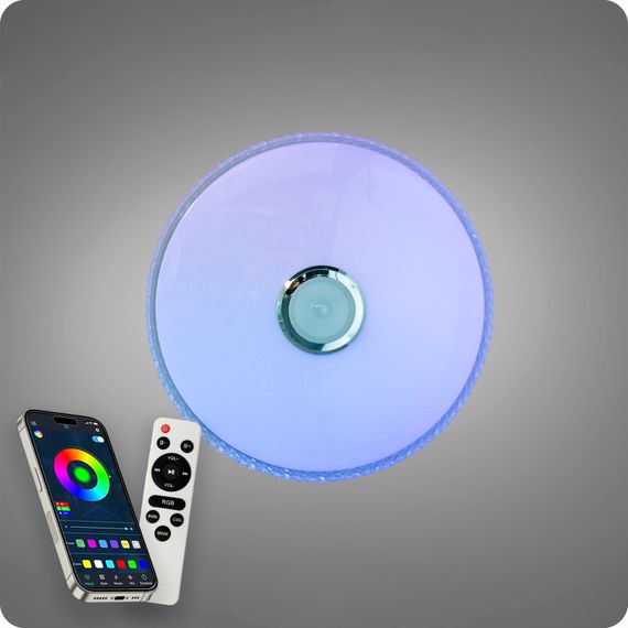 Люстра світлодіодна 517 Dlight RGB з пультом і  колонкою 80Вт Білий (02163) | Зображення 5