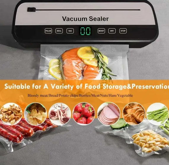 Вакууматор HZ-001 100W Сенсорный вакуумный упаковщик продуктов | Зображення 1