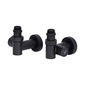 Комплект кранов Thermo Alliance Standart 1/2" черный, для полотенцесушителя угловой SF395W15HEB