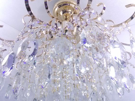 Люстра стельова кришталева 25484 Золото 60х57х57 см. | Зображення 2