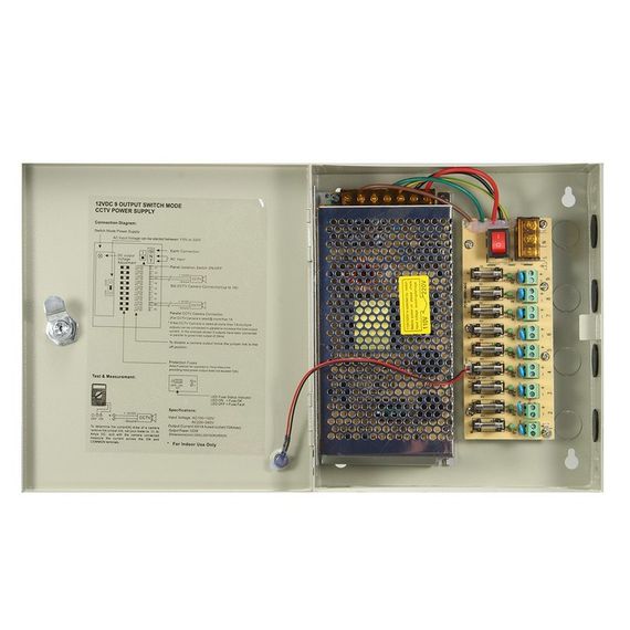 Блоки живлення (в металевому боксі) PROLUM 180W 12V (IP20,15A,9CH) Series "CCTV" | Зображення 4