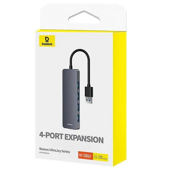 Перехідник HUB Baseus UltraJoy Series Lite 4-Port (USB-A to 4xUSB3.0+Type-C) (1m) (B0005280B811-02) Space Grey | Зображення 4