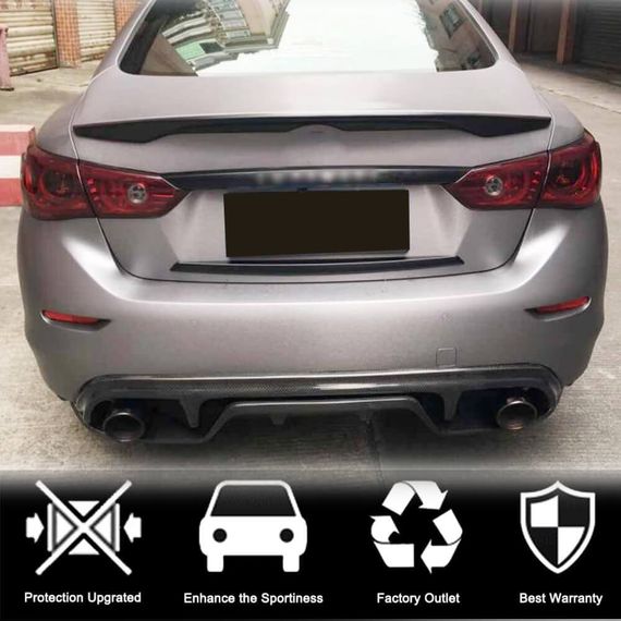 Дифузор заднього бампера V3 (для Q50 Base/Sport 2014-2017, Карбон) для Infiniti Q50/Q60 рр | Зображення 1