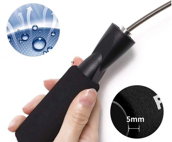 Скакалка швидкісна з підшипниками PowerPlay 4209 Sport Jump Rope Чорна (3m.) | Зображення 3