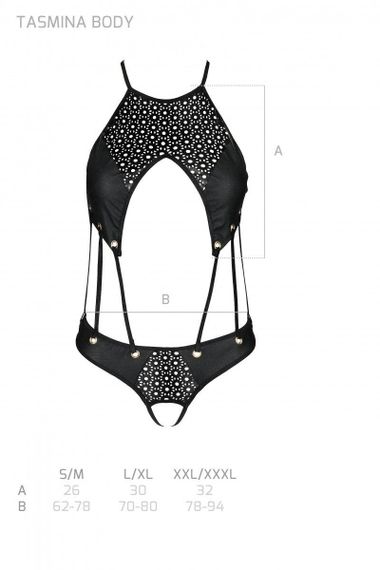 Розпродаж!!! Боді з екошкіри з ремінцями та перфорацією Tamaris Body black L/XL — Passion Sex Aura | Зображення 4
