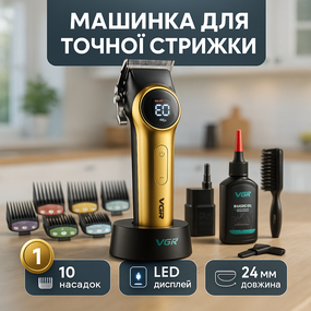 Машинка для стрижки аккумуляторная с керамическими ножами, Малошумная машинка для стрижки волос ZI-69