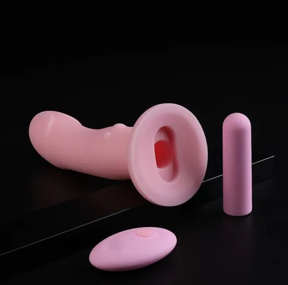 Труси для страпону з вібруючим дилдо розмір S рожевий Lockink | Зображення 5