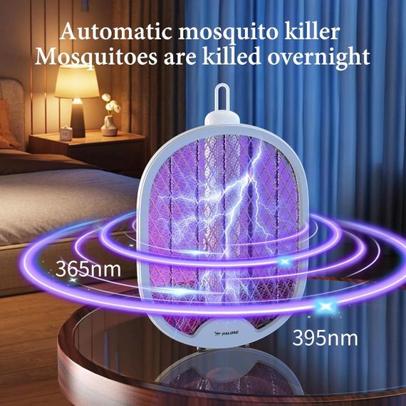 Электрическая мухобойка с УФ-подсветкой, ловушка для насекомых комаров портативный аккумуляторный уничтожитель | Зображення 2