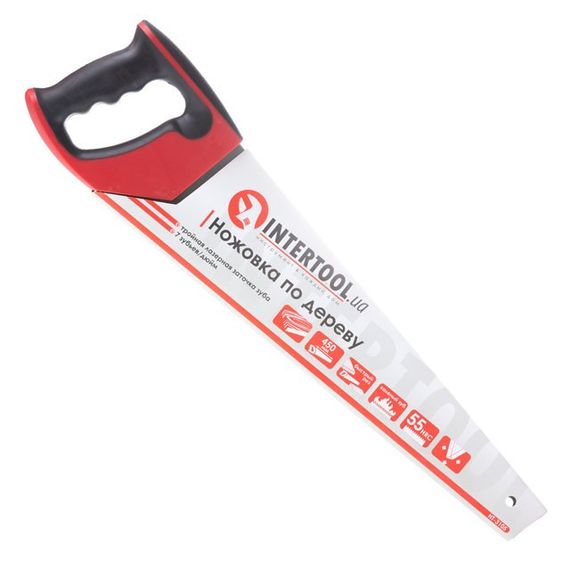 Ножівка для деревини 450 мм з гартованим зубом, потрійне заточування INTERTOOL HT-3105 | Зображення 5