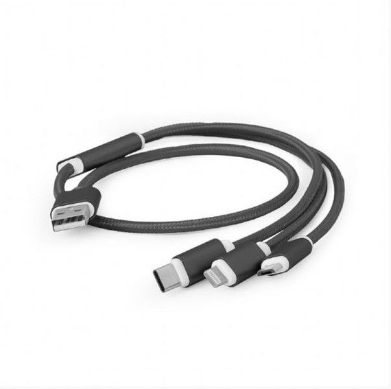 Зарядний кабель USB 3-в-1 Cablexpert CC-USB2-AM31-1M, AM-тато/Lightning/Micro/Type-C, 1.0 м. | Зображення 3