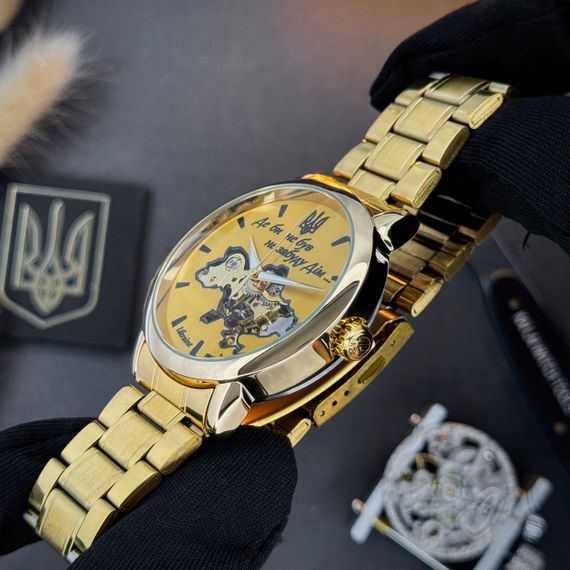Класичний чоловічий годинник Awarder 022 Gold-Gold Automatics Metall Не Забуду Дім | Зображення 6