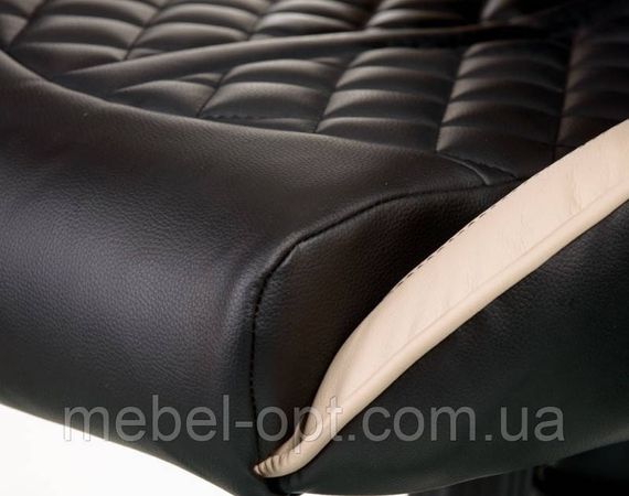 Геймерське крісло ЕxtrеmеRacе black-cream без підніжки, поперековим валиком, підголівником | Зображення 9