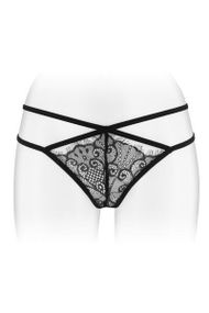 Трусики-стринги с двойной линией бедра Fashion Secret MYLENE, Черный, S, M, L, S/M/L