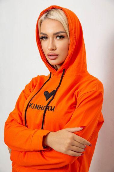 Спортивний костюм жіночий двонитка, колір помаранчевий, 214R1419-007 | Зображення 4