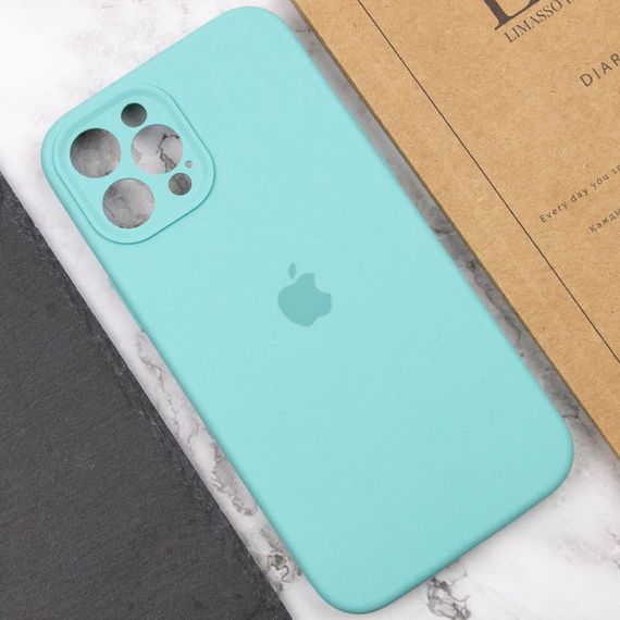 Чохол Silicone Case Full Camera Protective (AA) для Apple iPhone 12 Pro (6.1") Бірюзовий / Marine Green | Зображення 5