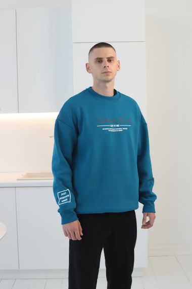 Світшот чоловічий (оверсайз) Носи своє 50 Бірюзовий (p-12989-145173) | Зображення 8