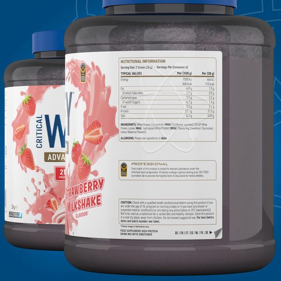 Протеїн Applied Nutrition Critical Whey Protein Powder 2kg (2kg - 67 Servings) (Strawberry Milkshake) | Зображення 1