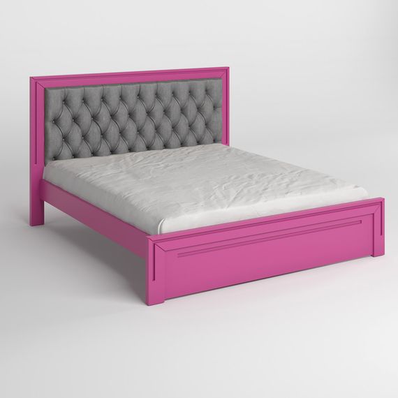 Двоспальне дерев&#039;яне ліжко Mebigrand Торонто Т3 Рожевий (S2060R30B)/Аляска 93 (сірий) 140х190 см (MBG-8359) | Зображення 1