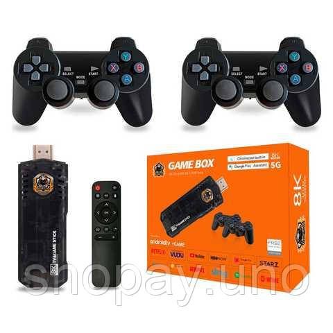 Ігрова ТВ приставка Game Box 8K 8X M98 Smart TV Stick 64GB геймстик з геймпадами + 10000 вбудованих ігор | Зображення 3