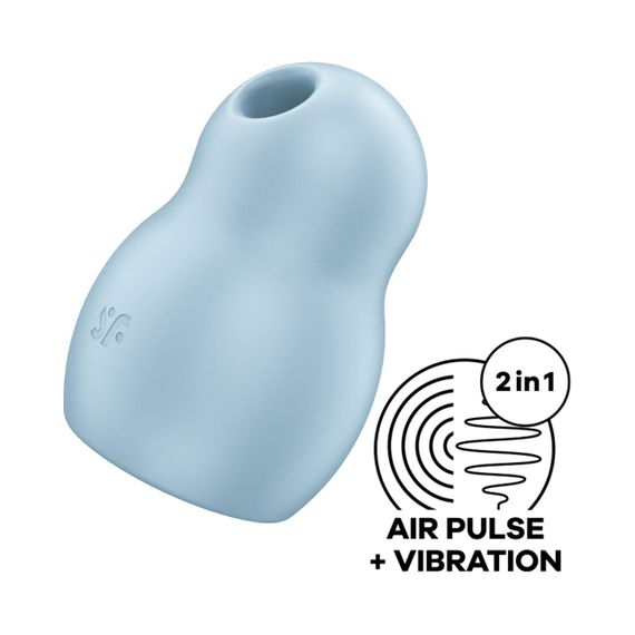 Вакуумний стимулятор Satisfyer Pro To Go 1 Blue — компактний стимулятор з вібрацією та технологією Air Pulse | Зображення 1
