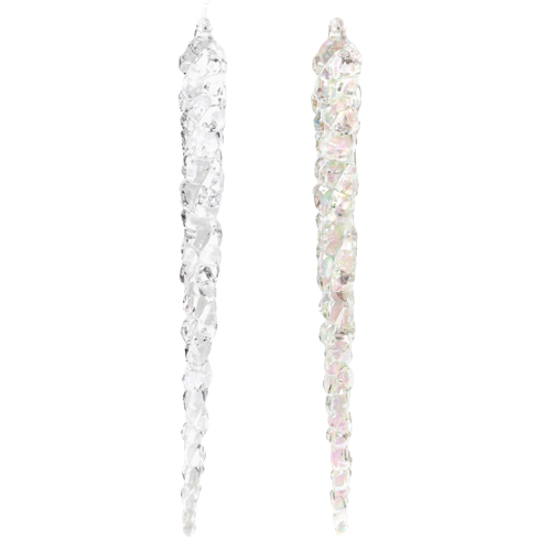 Декор підвісний Бурулька 23см акрилова 2 види: прозорий лід/діамантовий блиск БОНА ДИ