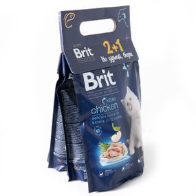 Набор сухого корма Brit Premium by Nature Cat Kitten с курицей для котят 3 шт * 300 гр
